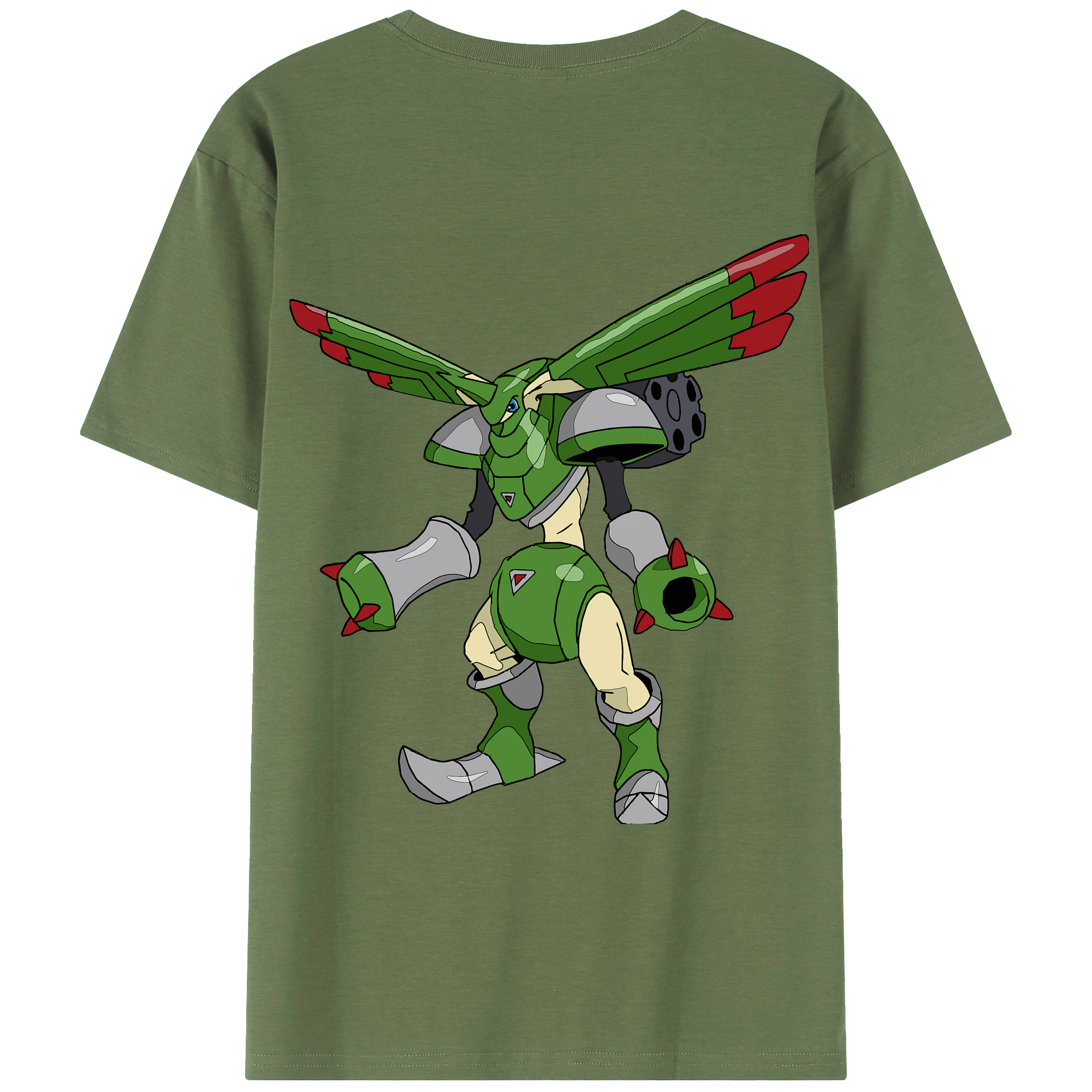 （画像用） Digimon デジタルモンスター/デジモン 綿100％ メンズ半袖Tシャツ（バックプリント） 通気性